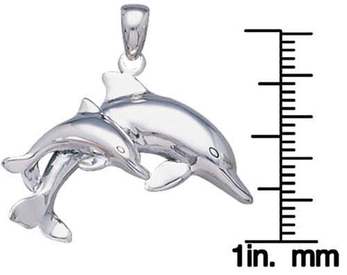 Nautical Jewelry Sterling Silver Dolphin and Hook Pendant PEDO22ss