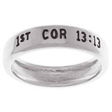 Jewelry Trends Sterling Silver Faith Love Hope '1st Cor 13:13' Band Ring Size 5