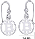 Jewelry Trends Small Bitcoin Silver Dangle Earrings