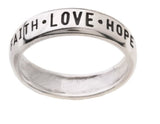 Jewelry Trends Sterling Silver Faith Love Hope '1st Cor 13:13' Band Ring Size 5