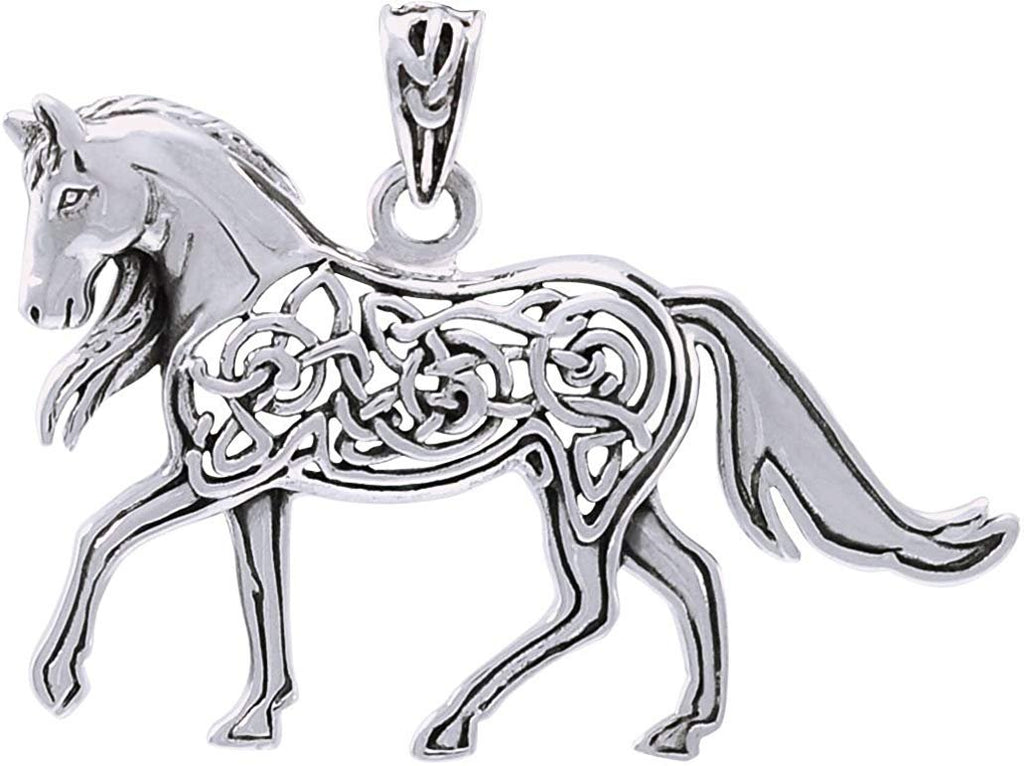 Jewelry Trends Sterling Silver Celtic Horse Pendant