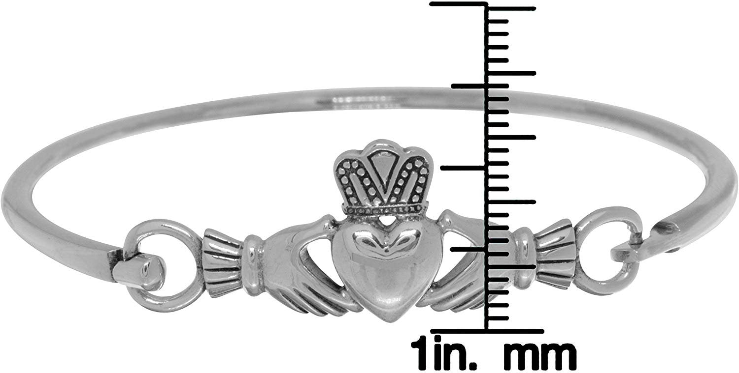 Sterling Silver Claddagh Bangle Bracelet – Gigliotti Jewelers